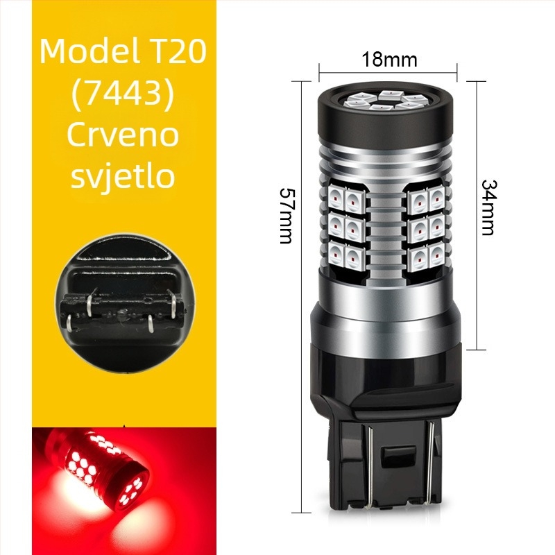 LED svjetlo za vožnju unatrag i signalizaciju, 1156 1157, 3030, visoka svjetlina, trobojno stražnje svjetlo, 10-30V