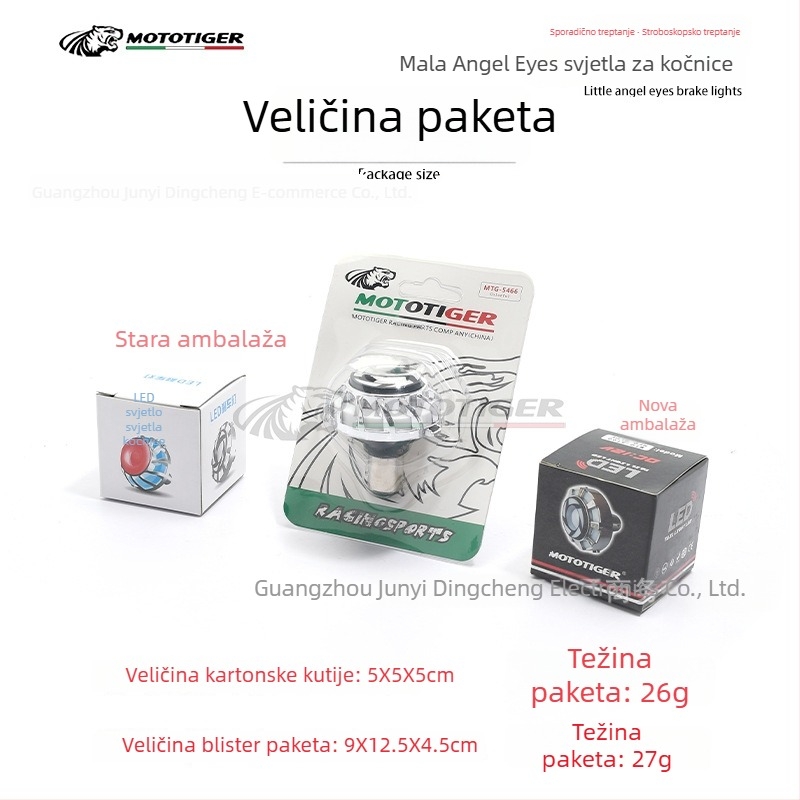 MOTOTIGER Angel Eye svjetlo kočnice motocikla – LED, 12V, 1W, 200 lm, Angel Eyes
