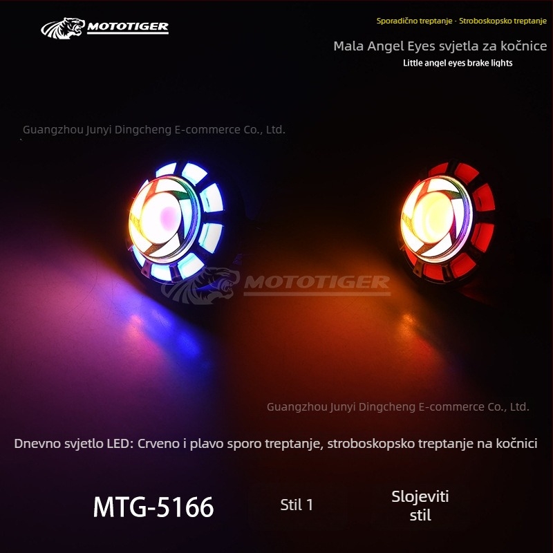 MOTOTIGER Angel Eye svjetlo kočnice motocikla – LED, 12V, 1W, 200 lm, Angel Eyes