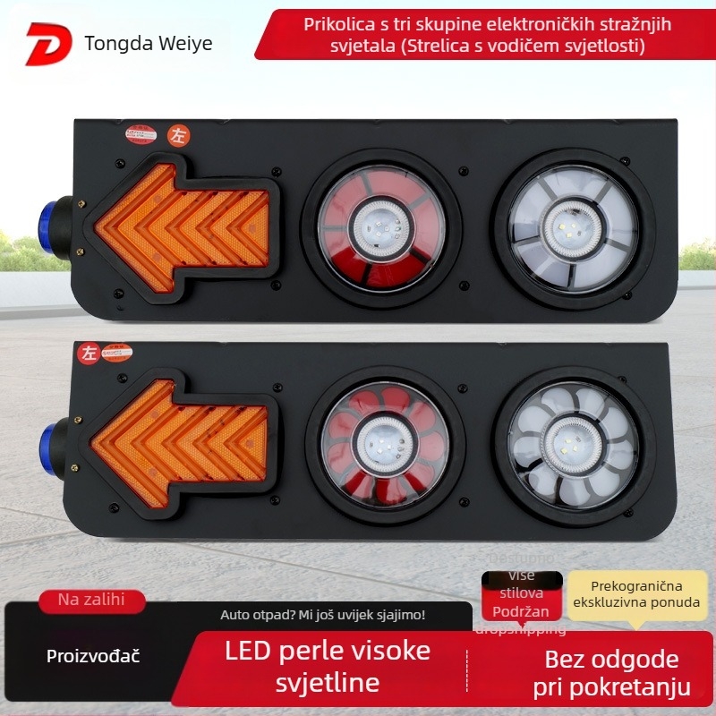 CIMC 24V LED kamionsko stražnje svjetlo s pokazivačem smjera (strelicom), stražnje svjetlo, bočno svjetlo i svjetlo kočnice