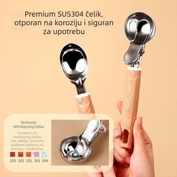 Žlica za sladoled od nehrđajućeg čelika sa kugličnim izdvojenim dijelom, kreativan dizajn, moguć ispis logotipa, brend Cherish the mu