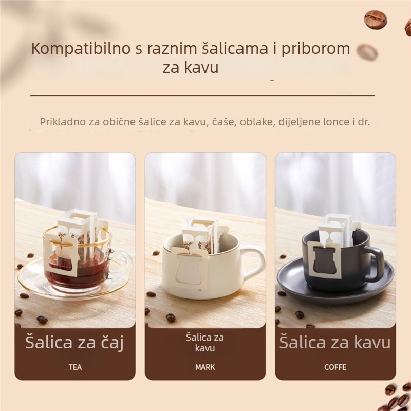 Jednokratna vrećica za filtriranje hladne kave, filtr od netkanog materijala, s petljom za vješanje, uključuje žličicu