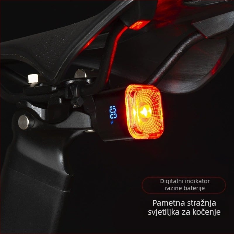 Stražnje svjetlo za bicikl s digitalnim prikazom energije i pametnim senzorom kočenja – Marka An rider/nqy, prilagodljivo, dopuštena privatna oznaka, nije uvezeno