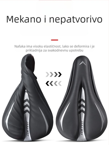 Sjedalo za bicikl, marka JAAJ-WAY, model JJXDBKGJZT-808, materijal PU + silikon gel, kompatibilno s običnim biciklima