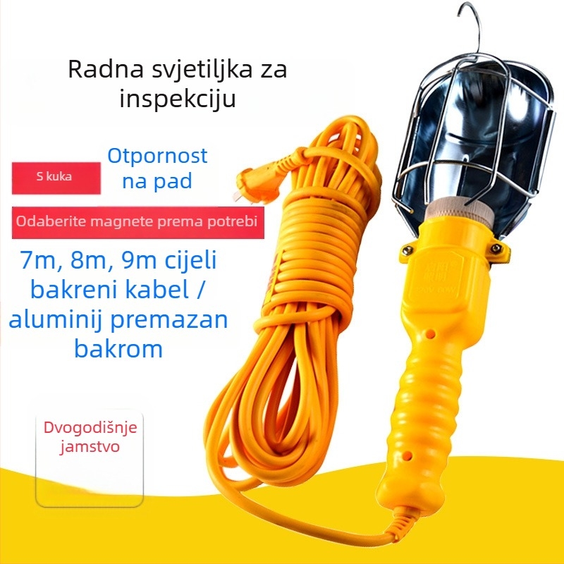 QY-087 Radna svjetiljka za popravak automobila, 100W, 12-220V, ABS kućište, univerzalna kompatibilnost