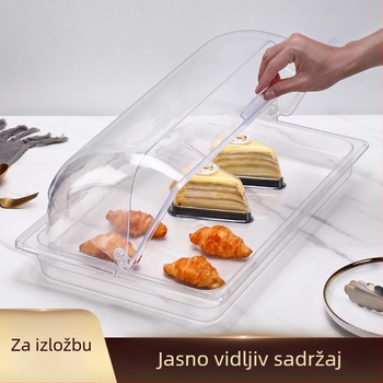 Plastični pladanj za izlaganje s poklopcem, pravokutnog oblika, japanskog stila – za sushi i slastice
