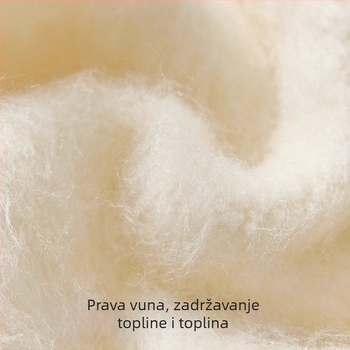 Ženske čarape iznad koljena od vune, podstavljene fleece, debele zimi, minimalistički stil, solidan uzorak, pletene jednim ubodom