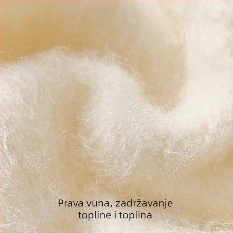 Ženske čarape iznad koljena od vune, podstavljene fleece, debele zimi, minimalistički stil, solidan uzorak, pletene jednim ubodom