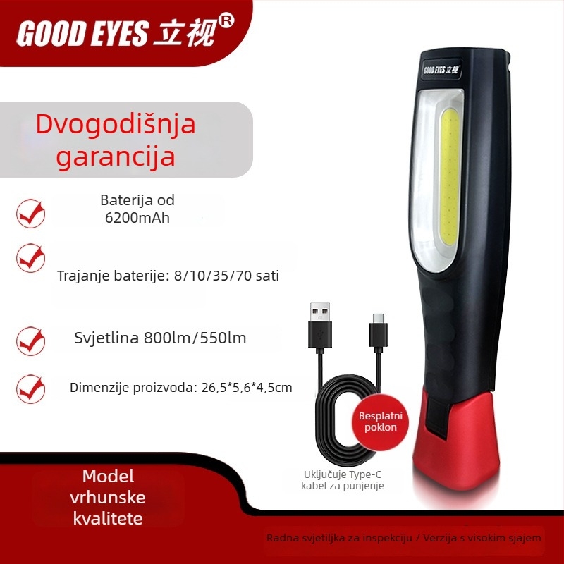 Radno svjetlo za auto popravak s COB LED, magnetska baza, tri razine svjetline, 5000 lm, model 026