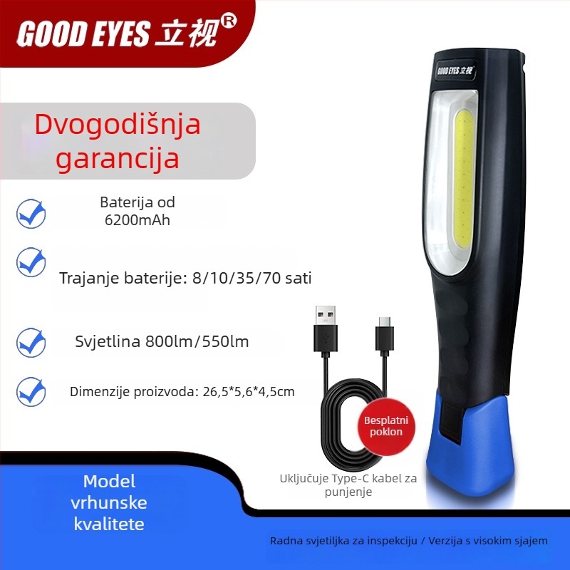 Radno svjetlo za auto popravak s COB LED, magnetska baza, tri razine svjetline, 5000 lm, model 026