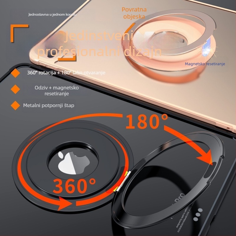 Držač za tablet s magnetskim prstenom, sklopivi, 360° rotacija, ultra-tanki, metalno tijelo