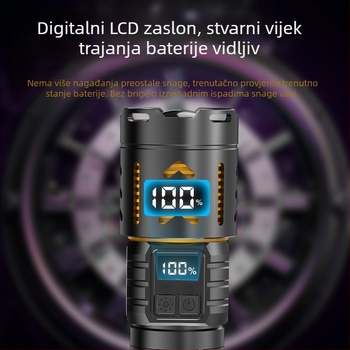 Laserska baterijska svjetiljka s teleskopskim zumom za vanjsku upotrebu, 30W, baterija 7000mAh, domet 500m+, vodootporna