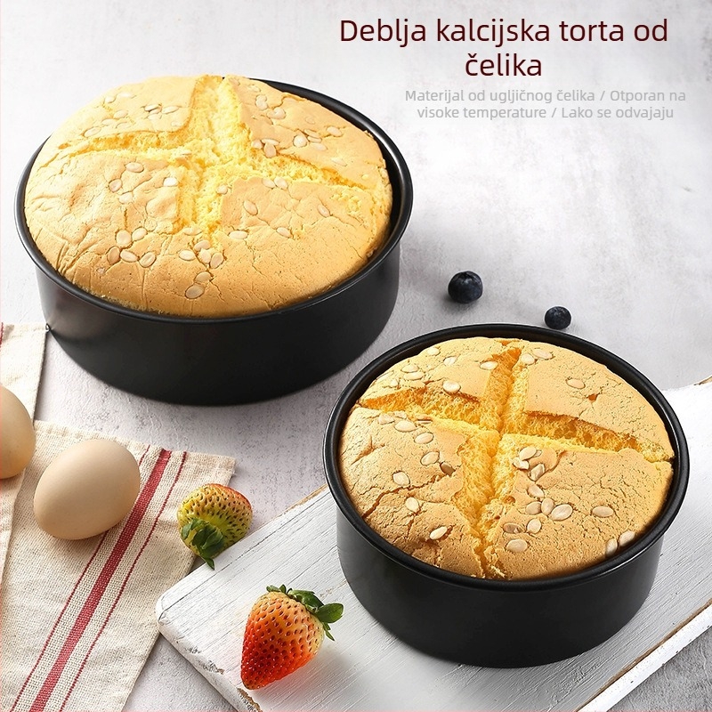 Okrugli kalup za torte od nehrđajućeg čelika s uklonjivim dnom, neprijanjajućom površinom, za pečenje cheesecakea i chiffon torti