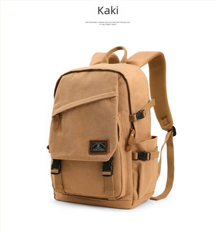 Unisex ruksak od platna s urbanističkim minimalističkim stilom, kompatibilan s 15-inčnim prijenosnikom, jastučasti kaiševi, tekstura kože Crazy Horse