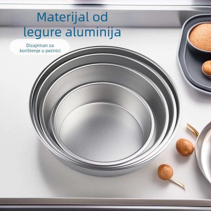 Kružna forma za tortu od aluminijskog legura s fiksnim dnom, za kućnu upotrebu, izuzetno lagana i lako se izvlači iz kalupa.