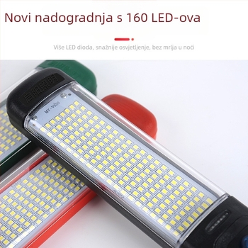 LED punjiva radna svjetiljka s magnetskim kukama QY-82, ABS industrijske kvalitete, 30W, 5V, za auto popravke i nužno osvjetljenje.