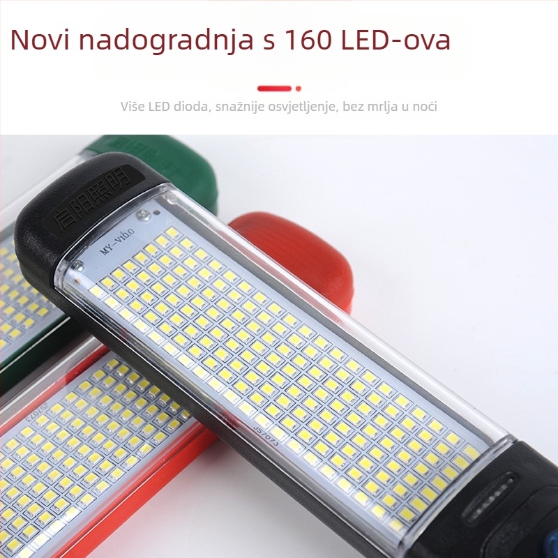LED punjiva radna svjetiljka s magnetskim kukama QY-82, ABS industrijske kvalitete, 30W, 5V, za auto popravke i nužno osvjetljenje.