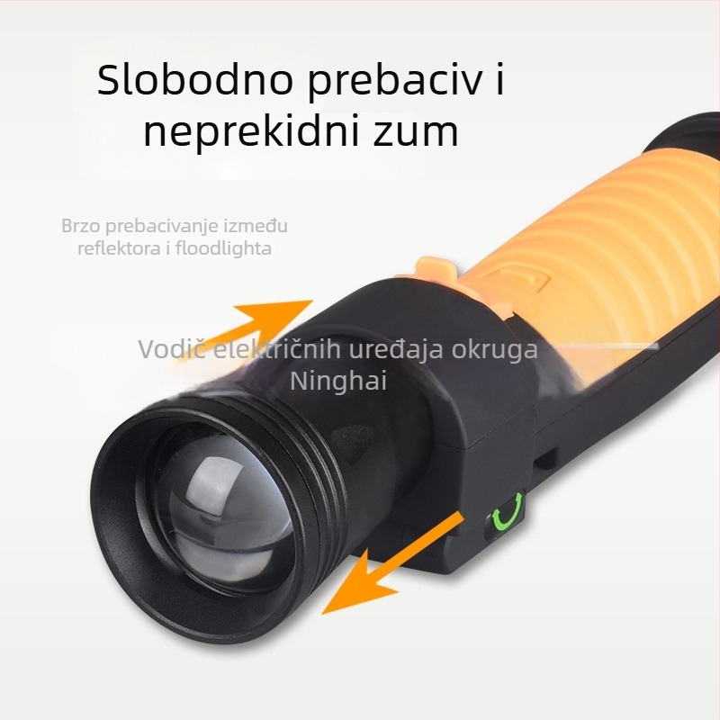 Napajana COB sklopiva magnetska radna svjetiljka, LED 20W, baterija 5000mAh, domet 200–500 m, uključeno punjač, idealno za planinarenje i kampiranje