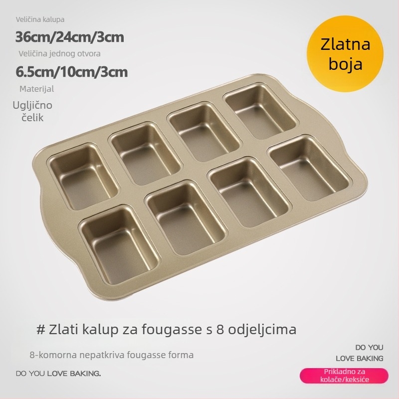 Guyi kalup za kolače, od ugljičnog čelika, moderni minimalistički stil, kvadratni kalup, 1-komplet