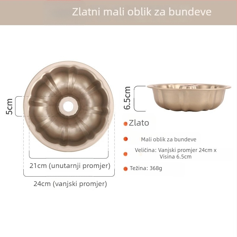 Kalupa za tortu od tikve šifon s nelepljivim premazom, tava od ugljičnog čelika za DIY pečenje