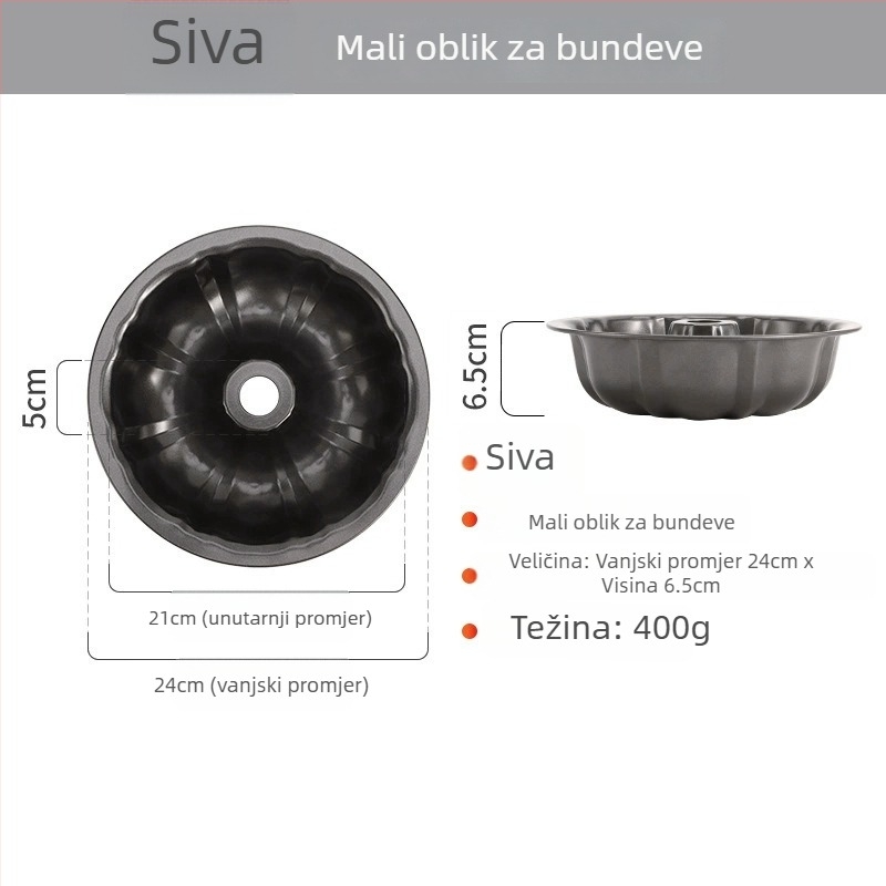 Kalupa za tortu od tikve šifon s nelepljivim premazom, tava od ugljičnog čelika za DIY pečenje