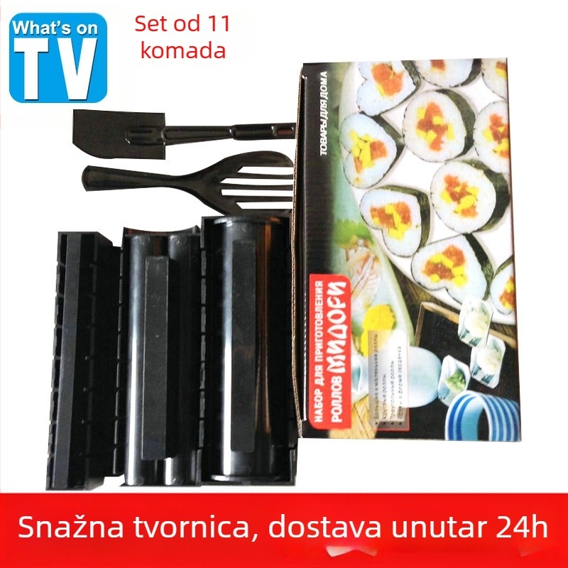 DIY set za izradu sushi, alat srcolikog oblika od PP-a, 11-dijelni set, korejski stil