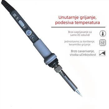 Lemilica s podesivom temperaturom, 100W, gumirana drška, 220V, za lemjenje, desolderiranje i pyrograviranje