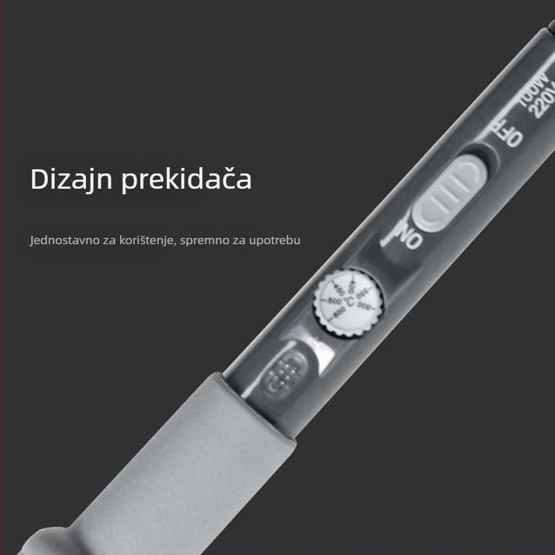 Lemilica s podesivom temperaturom, 100W, gumirana drška, 220V, za lemjenje, desolderiranje i pyrograviranje