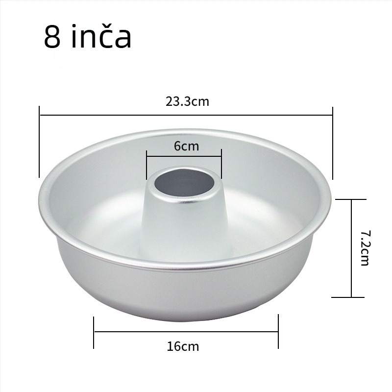 Kalup za donute od aluminijske legure s premazom protiv prianja, čvrstim dnom i šupljim središnjim dijelom