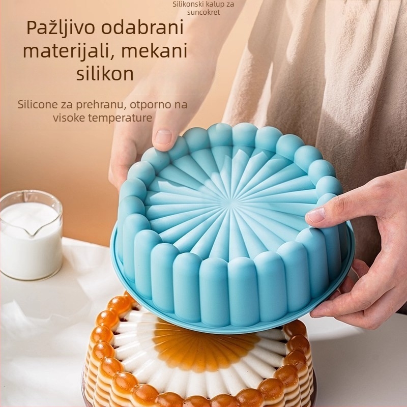 Silikonska kalupa za tortu sa motivom suncokreta, pogodna za parenje i pečenje, otporna na visoke temperature, DIY kalupa za slojevite torte i Water Chestnut Cake