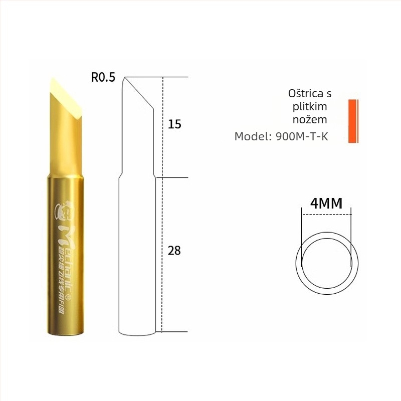 Repairman bakreni vrh za lemljenje – precizan zavojni (lakat) vrh, serija Flying soldering iron tip, bez olova