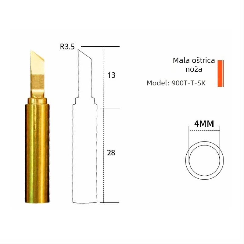 Repairman bakreni vrh za lemljenje – precizan zavojni (lakat) vrh, serija Flying soldering iron tip, bez olova