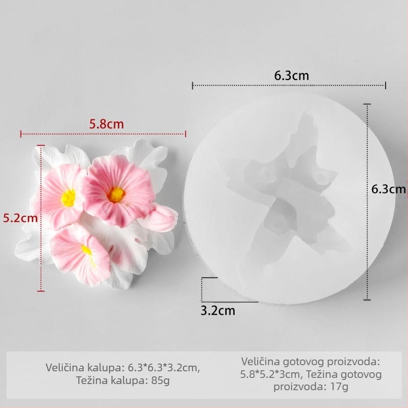 Silikonska forma za cvijeće za pečenje — nepravilnog oblika, modernog minimalističkog stila, izlazak 2024