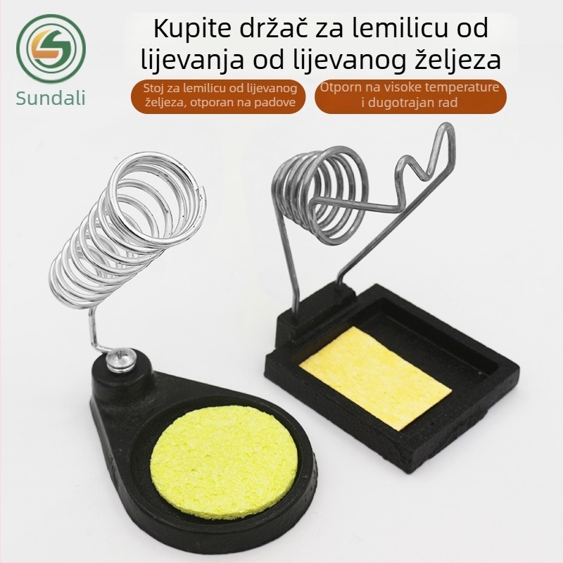 Držač od lijevanog željeza za lemilicu, težak, okruglog i kvadratnog oblika, otporan na visoke temperature, višenamjenski držač za lemilo