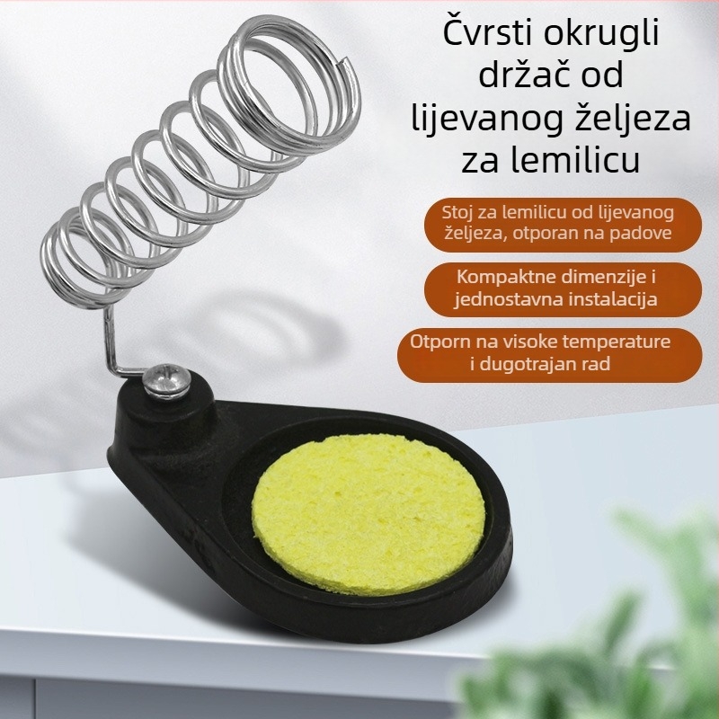Držač od lijevanog željeza za lemilicu, težak, okruglog i kvadratnog oblika, otporan na visoke temperature, višenamjenski držač za lemilo