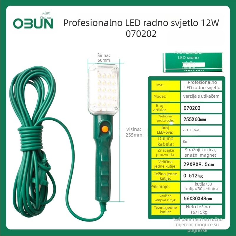 LED radna svjetiljka s magnetom za auto popravke i dekoraciju – Oubang, 25 LED dioda, Pribor br. 123