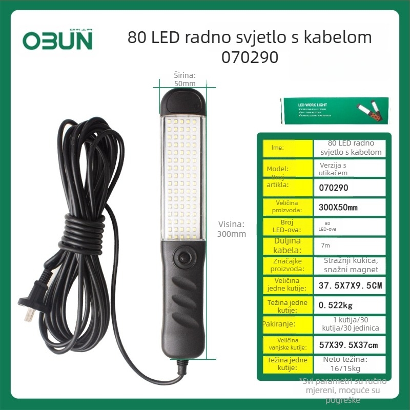 LED radna svjetiljka s magnetom za auto popravke i dekoraciju – Oubang, 25 LED dioda, Pribor br. 123