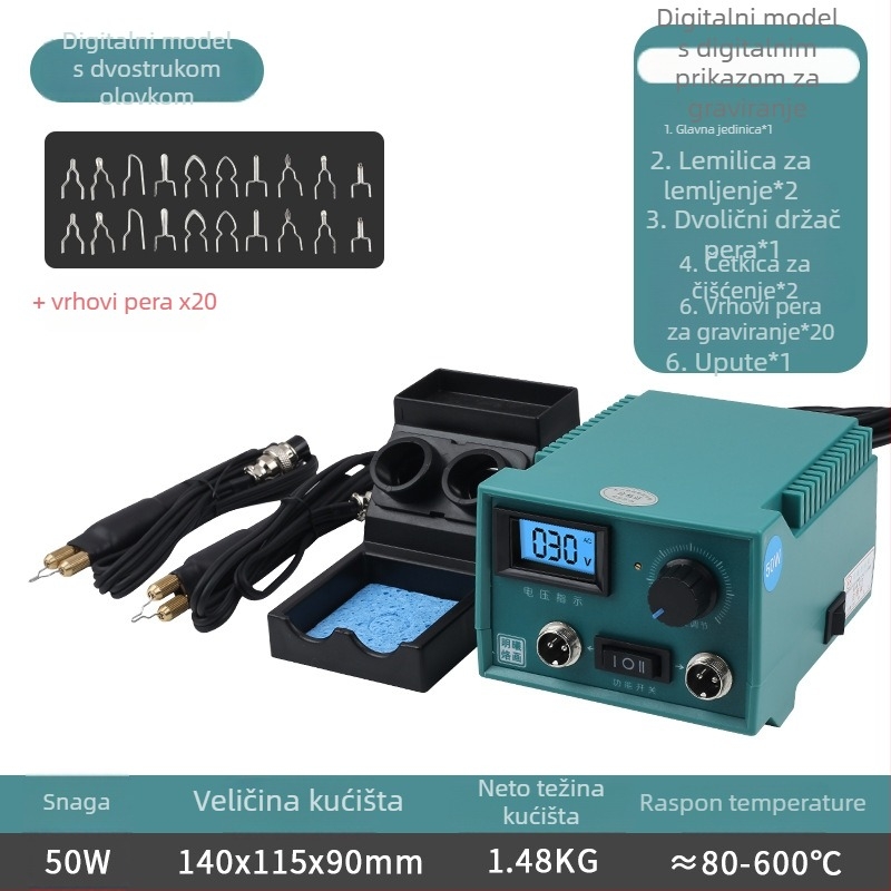 Alat za paljenje drveta s podesivom temperaturom, 110-220V, električno grijanje, plastična drška