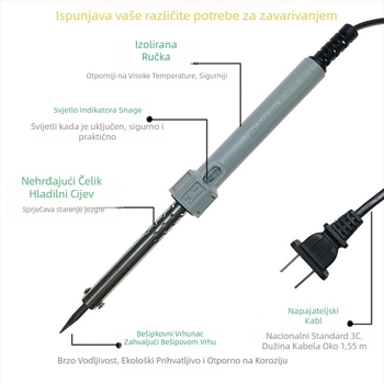 Električna lemilica s vanjskim grijanjem, 220V, 30–60W, za zavarivanje i održavanje