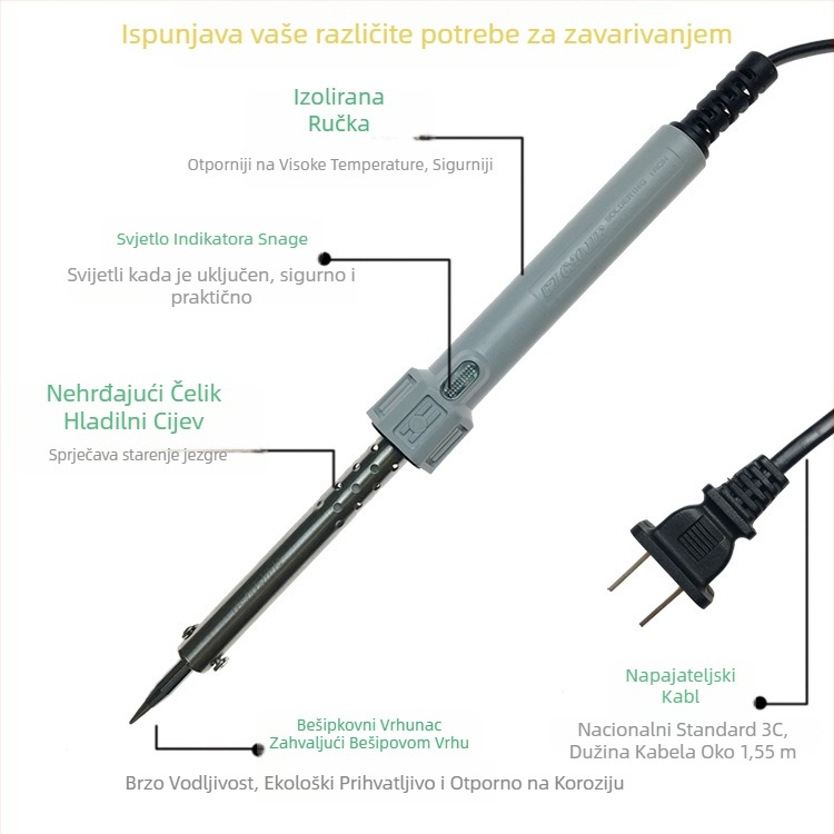 Električna lemilica s vanjskim grijanjem, 220V, 30–60W, za zavarivanje i održavanje