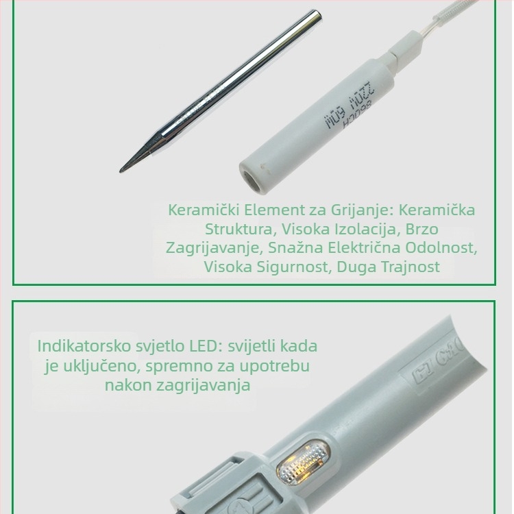 Električna lemilica s vanjskim grijanjem, 220V, 30–60W, za zavarivanje i održavanje