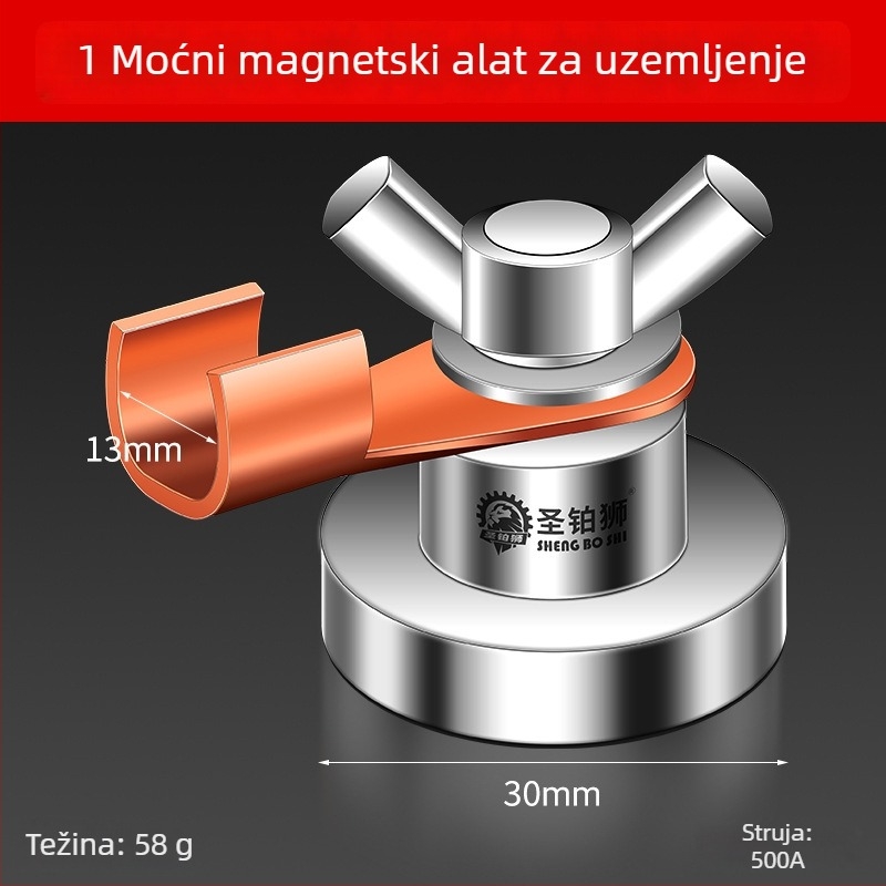 Električno zavarivanje sa snažnim magnetskim uzemljenjem, magnetska uzemljiva spojnica, fiksator za zavarivanje, ručna uzemljiva glava