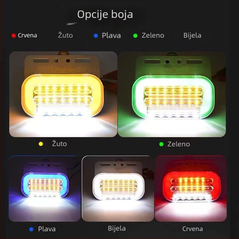 LED bočna svjetiljka za velike kamione i poluprikolice, vodootporna IP6, 12/24V, 0.6W, 40 lm, aluminijska baza