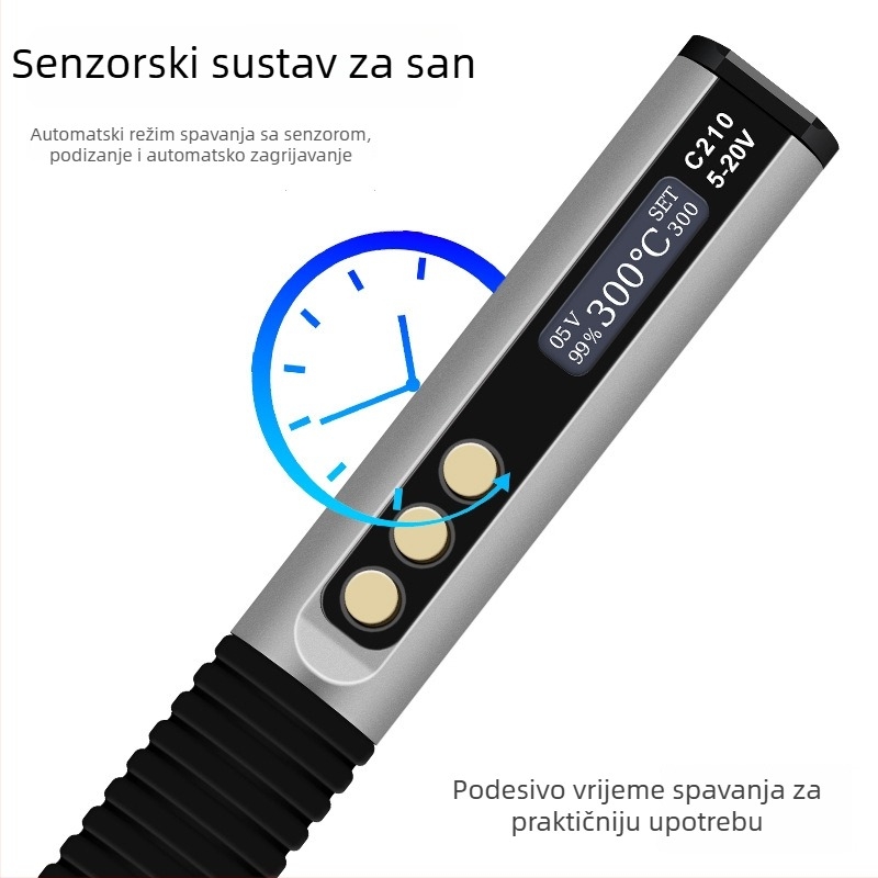 Prijenosno lemilo s konstantnom temperaturom i T-C sučeljem — aluminijska legura kućište, ulaz 5–20V, za zavarivanje i popravke