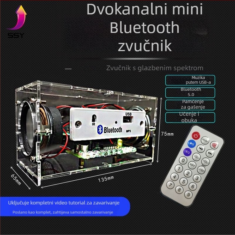 DIY komplet punjenja Bluetooth zvučnika — Brend SSY, obuka montaže, elektroničko zavarivanje i upravljanje glasovnim spektrima