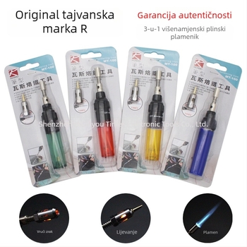 R-brand prijenosna plinska lemilica u obliku olovke MT-100 – 3-u-1, grijanje plinom butanom, plastična ručka