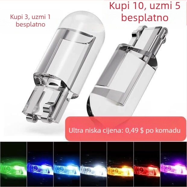 12V auto LED visoke jasnosti leća, T10 mali utikač, dnevno svjetlo W5W žarulja za registarsku pločicu