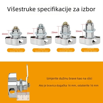 Brava za ormar — cinkova legura, moderni minimalistički stil, model Padlock mailbox lock