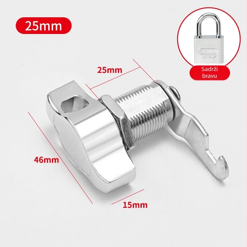 Brava za ormar — cinkova legura, moderni minimalistički stil, model Padlock mailbox lock