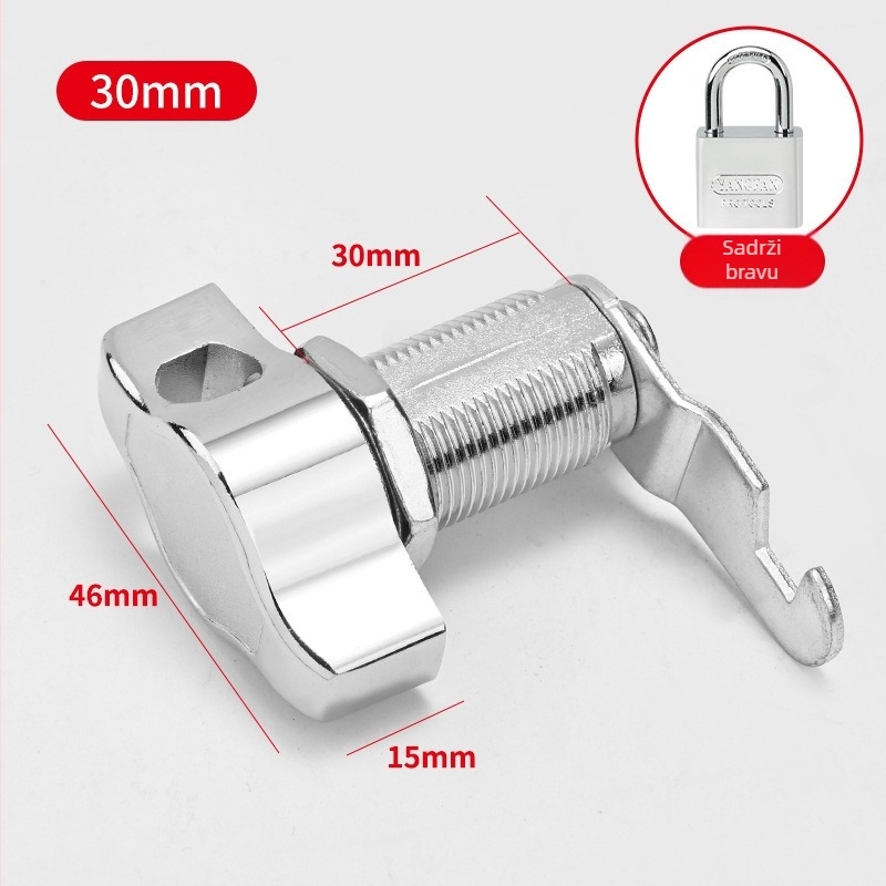 Brava za ormar — cinkova legura, moderni minimalistički stil, model Padlock mailbox lock